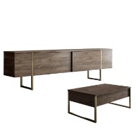 Комплект мебели для гостиной Hanah Home Luxe Walnut Gold фото №11 — интернет-магазин Desire.md