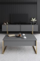 Set de mobilier pentru living Hanah Home Luxe Anthracite Gold imaginea #5 — magazin online Desire.md