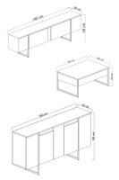 Set de mobilier pentru living Hanah Home Luxe Anthracite Gold imaginea #10 — magazin online Desire.md