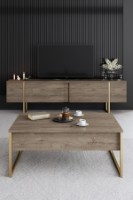 Комплект мебели для гостиной Hanah Home Luxe Walnut Gold фото №5 — интернет-магазин Desire.md