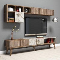 Комплект мебели для гостиной Hanah Home Milan Walnut White Marble фото №2 — интернет-магазин Desire.md