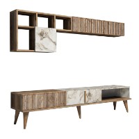 Комплект мебели для гостиной Hanah Home Milan Walnut White Marble фото №6 — интернет-магазин Desire.md