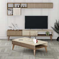 Комплект мебели для гостиной Hanah Home Milan Walnut Travertine