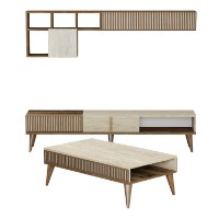 Комплект мебели для гостиной Hanah Home Milan Walnut Travertine фото №4 — интернет-магазин Desire.md