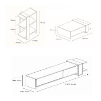 Комплект мебели для гостиной Hanah Home Gaye Walnut White фото №8 — интернет-магазин Desire.md