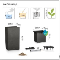 Ghiveci Lechuza Canto Slatestone 30 High Dark Grey imaginea #3 — magazin online Desire.md