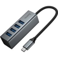 Multiplicator Hoco HB1C 4-in-1 Type-C Metal Gray imaginea #3 — magazin online Desire.md