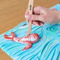 Tablou cu plastilină ușoară OKTO Clay Koi Fish 30x40cm (10002) imaginea #6 — magazin online Desire.md