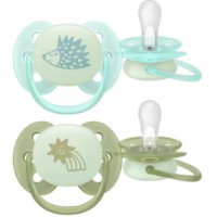 Suzeta Philips Avent Ultra Soft Nighttime 0-6m 2pcs Green/Blue (SCF094/01)