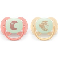 Suzeta Philips Avent Ultra Soft Nighttime 0-6m 2pcs Pink/Beige (SCF094/02) imaginea #4 — magazin online Desire.md