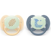 Пустышка Philips Avent Ultra Soft Nighttime 6-18m 2pcs Orange/Blue (SCF094/03) фото №5 — интернет-магазин Desire.md