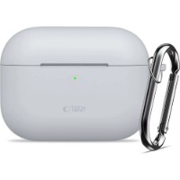 Husă pentru căști Tech-Protect Silicone Hook Apple Airpods 4 Crayon Grey