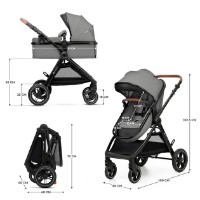 Carucior Kinderkraft Esme 2in1 Moonlight Grey (KSESME00GRY2000) imaginea #8 — magazin online Desire.md