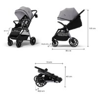 Carucior Kinderkraft Grande 2 Moonlight Grey (KSGRAN02GRY0000) imaginea #7 — magazin online Desire.md