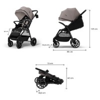 Carucior Kinderkraft Grande 2 Sand Beige (KSGRAN02BEG0000) imaginea #7 — magazin online Desire.md