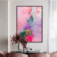 Pictură ArtShop Abstraction Pink & Purple and Green 60x90cm (PA420-LL)