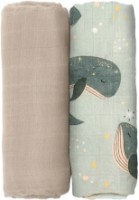 Pelinci Petite&Mars Misty Whale Song 2pcs 120x120cm (417368) imaginea #1 — magazin online Desire.md