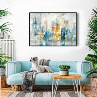Pictură ArtShop Blue & Gold Abstract Spots 45x30cm (PA195-XL)