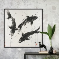 Pictură ArtShop Fishes 80x80cm (PBWN249-M-L)