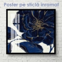 Pictură ArtShop Blue Flower with Golden Edges 100x100cm (PB169) imaginea #3 — magazin online Desire.md
