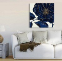 Pictură ArtShop Blue Flower with Golden Edges 100x100cm (PB169-PL)