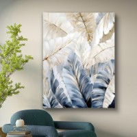 Pictură ArtShop Golden Tropical Leaves with Light Blue 30x45cm (PB143-XL-PL)