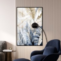 Pictură ArtShop Golden Tropical Leaves with Light Blue 60x90cm (PB143)