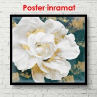 Pictură ArtShop White Flower with Golden Elements 100x100cm (PB158-LL) imaginea #3 — magazin online Desire.md