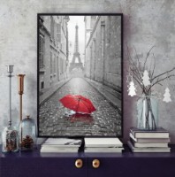 Pictură ArtShop Red Umbrella in Paris 35x70cm (PBW11-L-L)