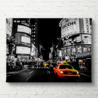 Pictură ArtShop Yellow Taxi in The Night City 45x30cm (PBW25-XL-PL)
