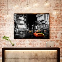 Pictură ArtShop Yellow Taxi in The Night City 90x60cm (PBW25)