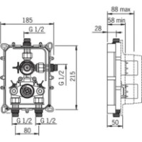 Corpul bateriei pentru cadă și duș Oras Optima 7128 imaginea #2 — magazin online Desire.md