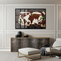 Pictură ArtShop Coffee Beans in The Shape Of A World Map 90x60cm (PET218)