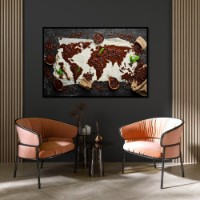 Pictură ArtShop Coffee Beans in The Shape Of A World Map 90x60cm (PET218-LL)
