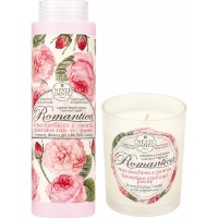 Set cadou Nesti Dante Romantica Florentine Rose & Peony Shower Gel 300ml + Candles 160g