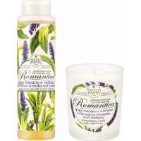 Set cadou Nesti Dante Romantica Wild Tuscan Lavender & Verbena Shower Gel 300ml + Candles 160g