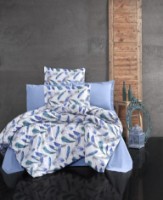 Lenjerie de pat Cottony Satin De Lux Pene Albastre/Light Blue Uniton E (757823/17271)