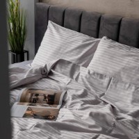 Lenjerie de pat Cottony Satin De Lux Stripe Light Gray 2E (81246-1) imaginea #4 — magazin online Desire.md