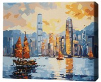 Картина по номерам Brushme Гонконг на закате 40x50cm (MG0004FC)