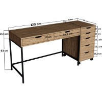 Masa de birou Trendy Atlas 1600-59 160x77,4x55cm (GTR008012) imaginea #3 — magazin online Desire.md