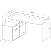 Masa de birou Yasen Mario White Oak/Graphite imaginea #2 — magazin online Desire.md