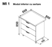 Bucatarie modulara Ambianta Gloria MI1 800 3S Mint imaginea #2 — magazin online Desire.md