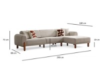 Canapea de colț Atelier Del Sofa Lyke Right Cream imaginea #15 — magazin online Desire.md