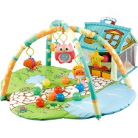 Covor joc pentru copii Moni Happy Farm Green 90x85x48cm (MT.2351120