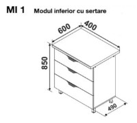 Bucatarie modulara Ambianta Gloria MI1 400 Crem imaginea #2 — magazin online Desire.md