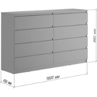 Комод MebelStar Neo 8S 160x43x98cm White (MBS-1101) фото №4 — интернет-магазин Desire.md