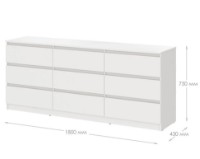 Комод MebelStar Neo 9S 180x43x75.5cm White (MBS-1320) фото №3 — интернет-магазин Desire.md