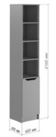 Etajeră MebelStar Lilu 1D 40x40x210cm White (MBS-1315) imaginea #4 — magazin online Desire.md