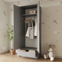 Шкаф MebelStar Lilu 2D1S 80x50x210cm Grey (MBS-1406) фото №3 — интернет-магазин Desire.md