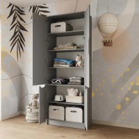 Dulap MebelStar Lilu 4D 80x40x210cm Grey (MBS-1414) imaginea #3 — magazin online Desire.md